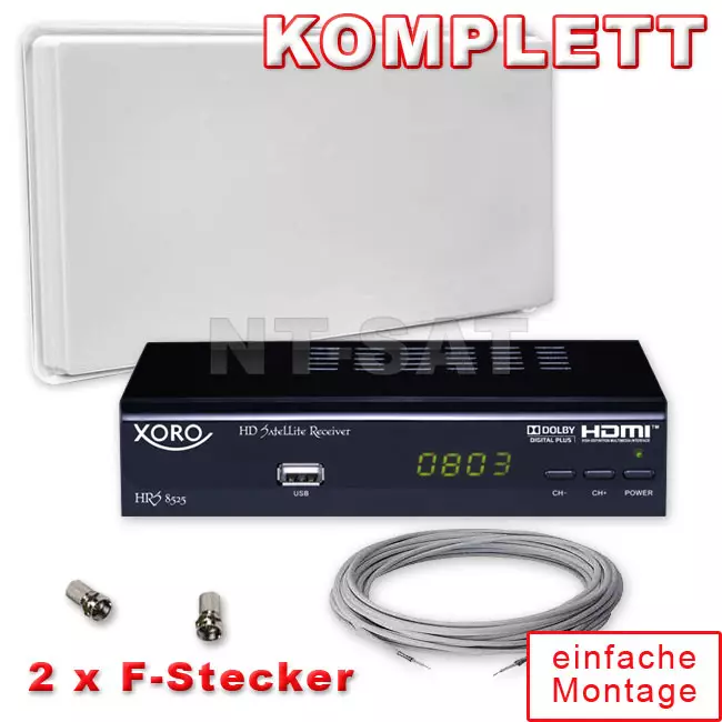 Komplette Anlage SelfSat mit HD Receiver Xoro HRS 8525