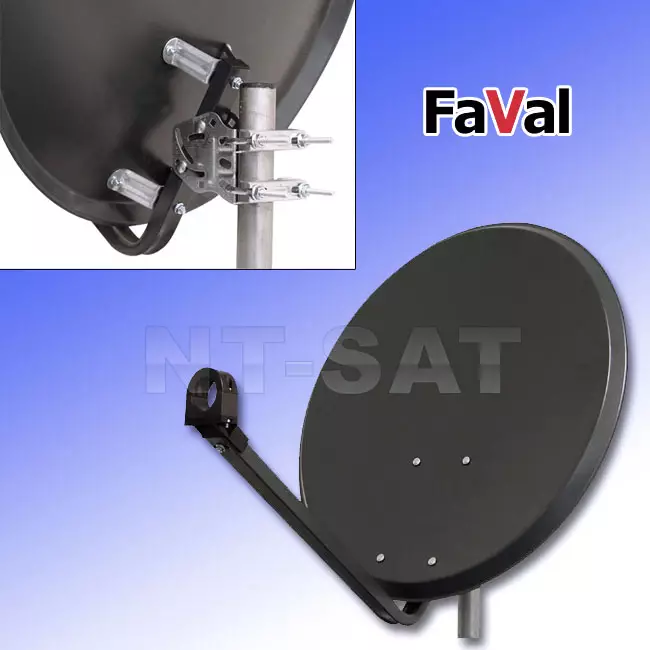 FaVal Antenne 60cm Stahlantenne, Antrazith
