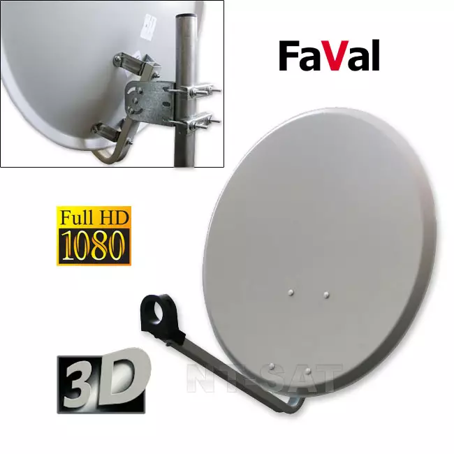 FaVal Antenne 80cm Stahlantenne, Hellgrau