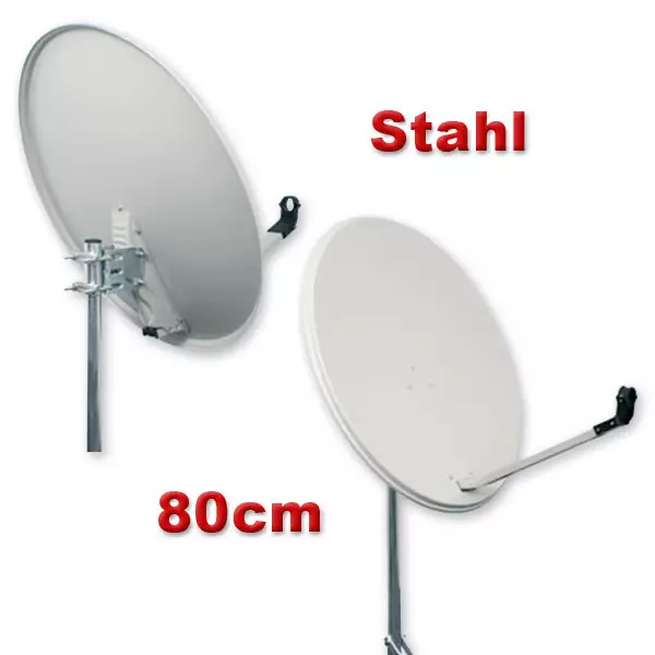Digitale HD SAT Spiegel Antenne 80cm Grau