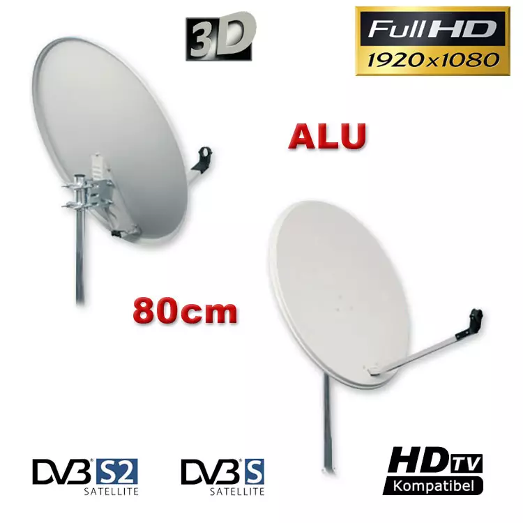 Satellieten Antenne 80cm für HD 3D Sky Aluminium