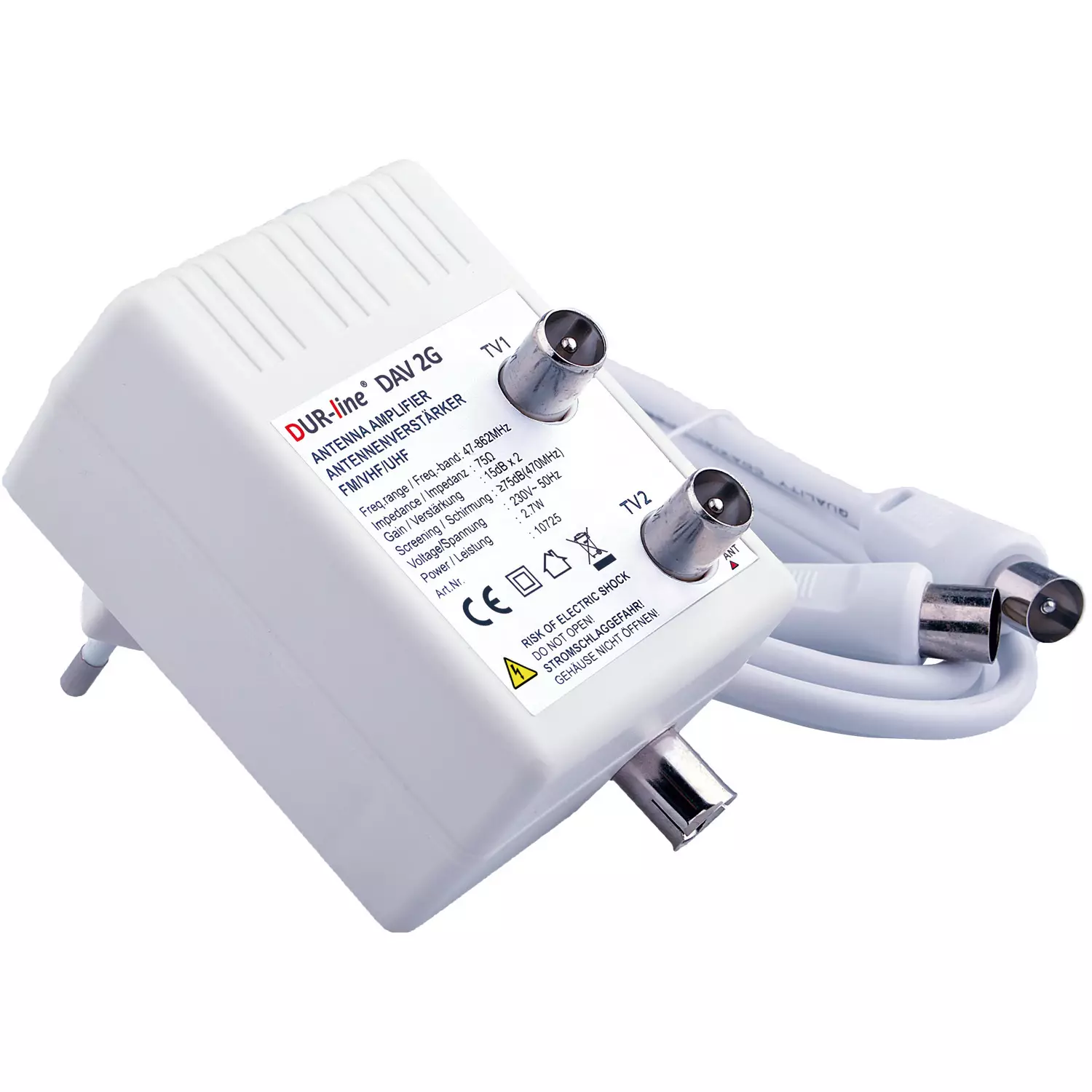 2x 15dB Antennen Verstärker DVBT / DVBT2 BK Kabel HD TV