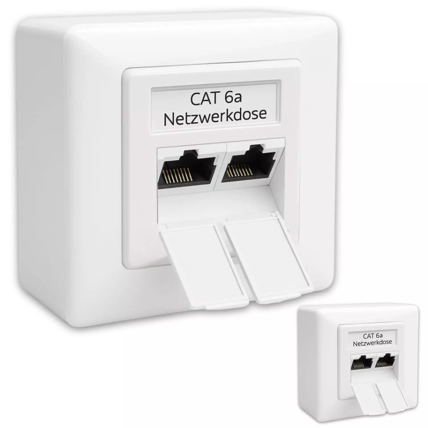 Netzwerkdose LAN-Germany B.e.s.t 2x CAT 6a Universal LAN Dose Netzwerkdose Aufputz & Unterputzmit Abdeckung weiß Germany B.e.s.t 2x CAT 6a Universal LAN Dose Netzwerkdose Aufputz & Unterputz