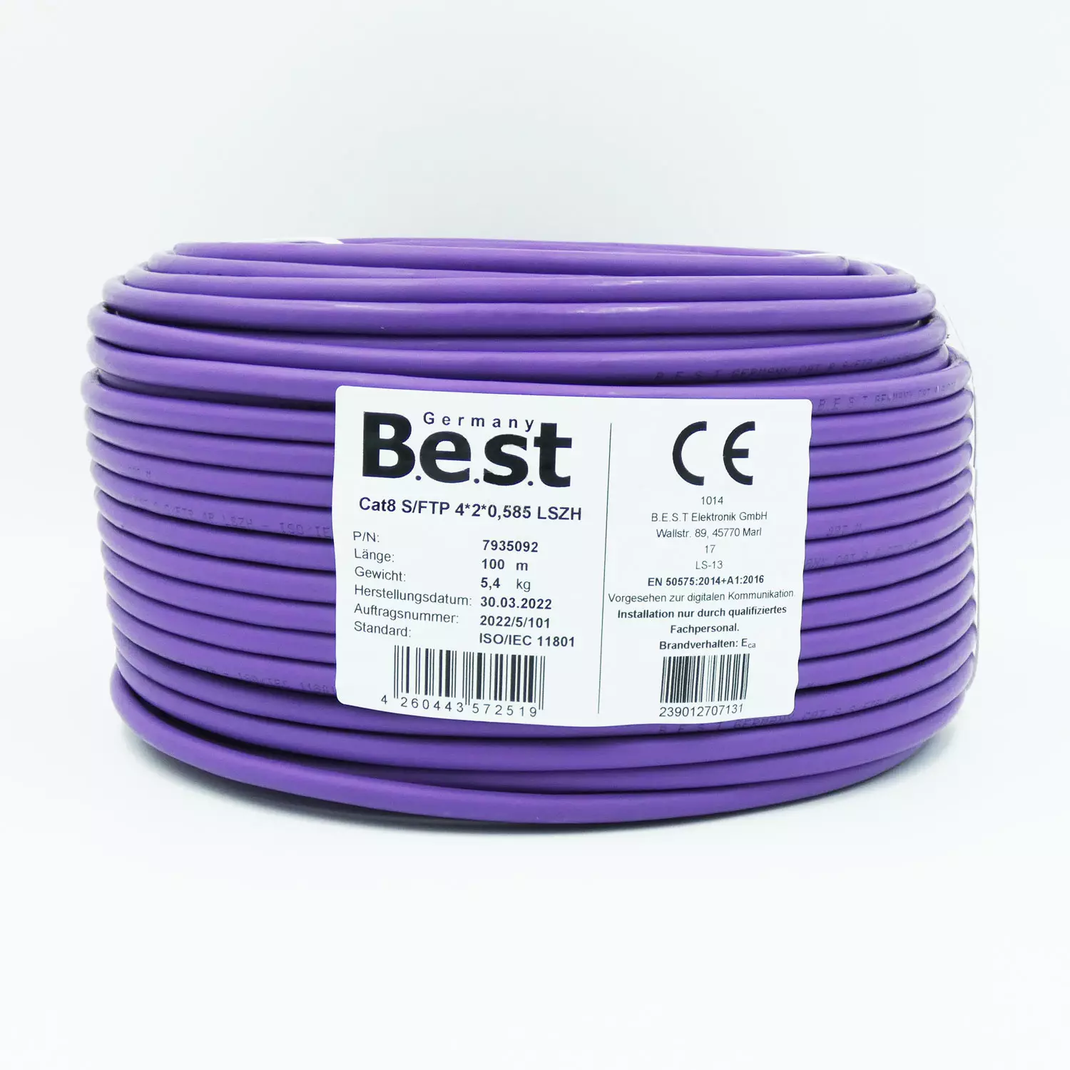 100 m CAT.8 Verlegekabel Gigabit Netzwerkkabel