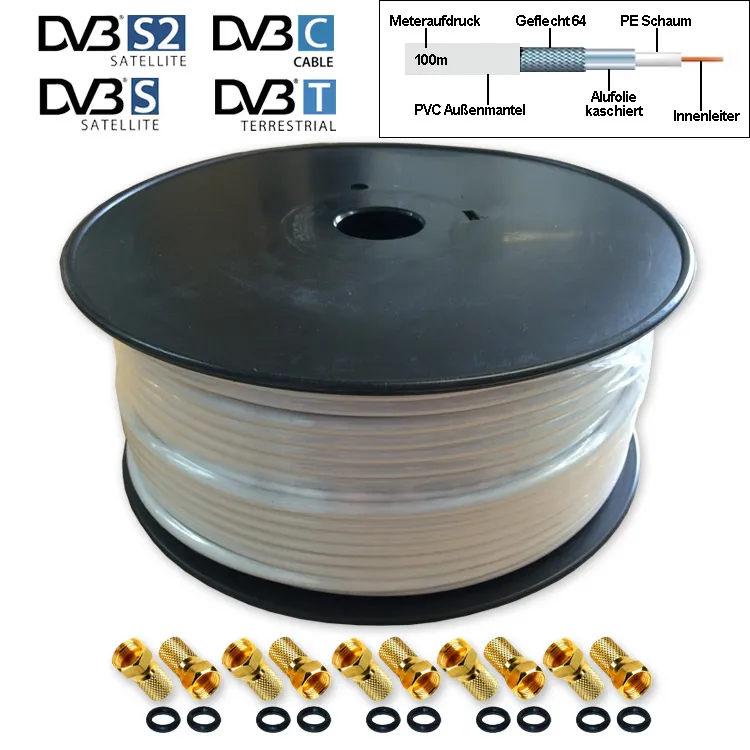 Koaxialkabel 100dB Koaxialkabel 100dB