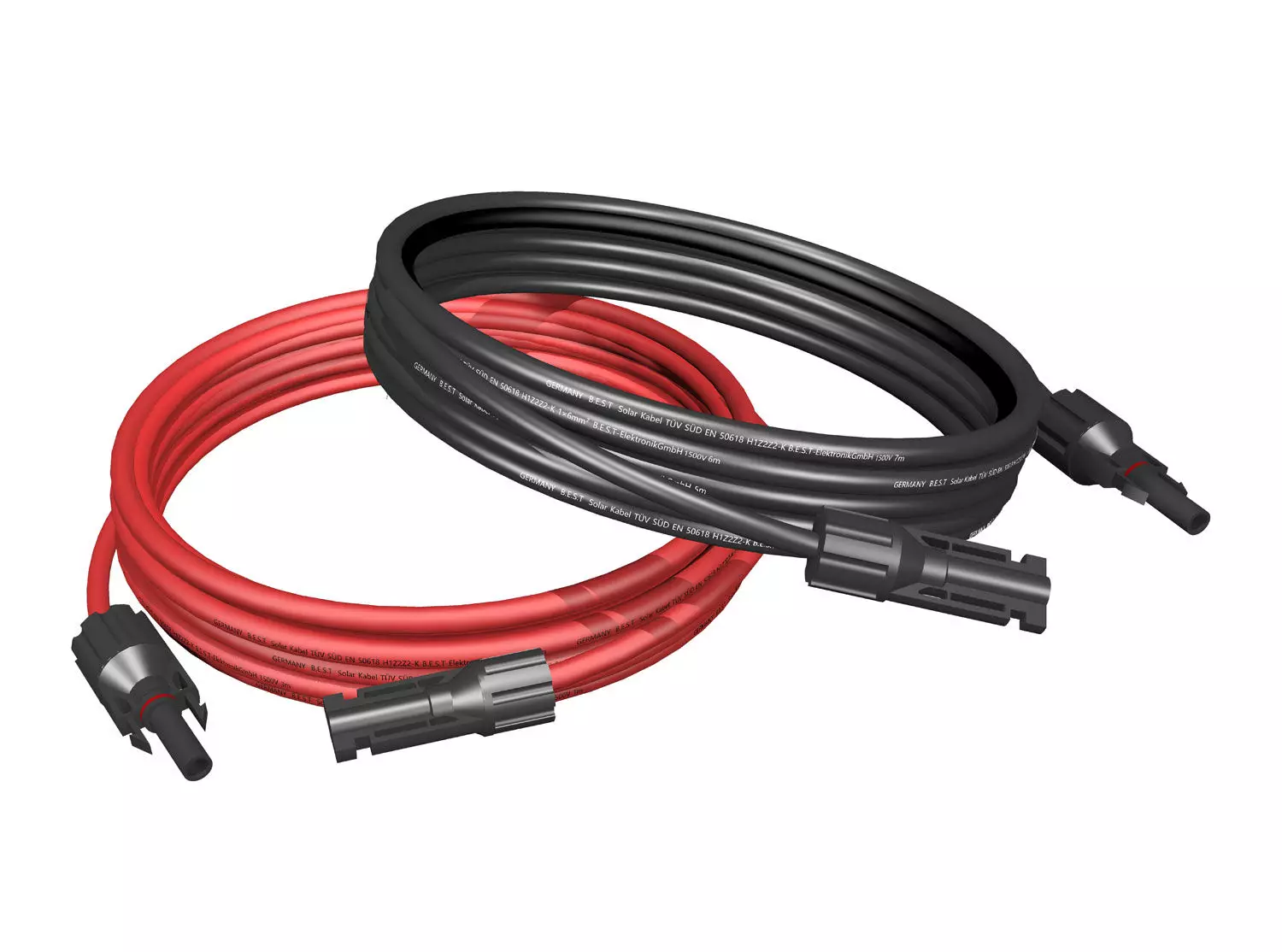 Solarkabel Verlängerungskabel rot schwarz 4mm², 6mm²