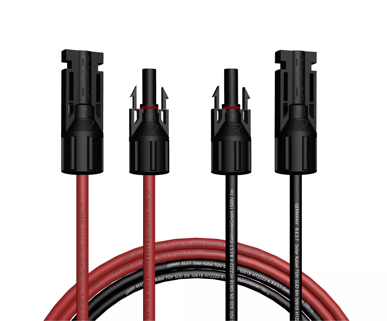 Solarkabel Verlängerungskabel rot schwarz 4mm², 6mm²