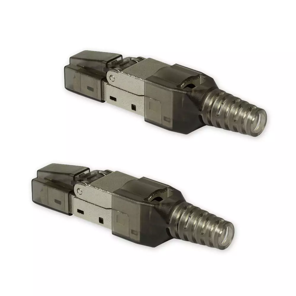 2 x LogiLink® Feldkonfektionierbarer RJ45 Steckverbinder Cat.6A 10GE, geschirmt, EconLine