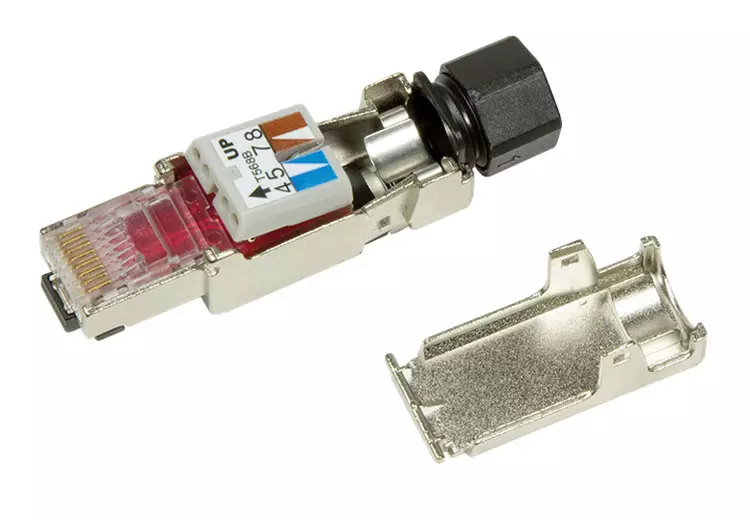 2x Netzwerk-Stecker RJ45 CAT 6A/7 Feldkonfektionierbar ohne Werkzeug