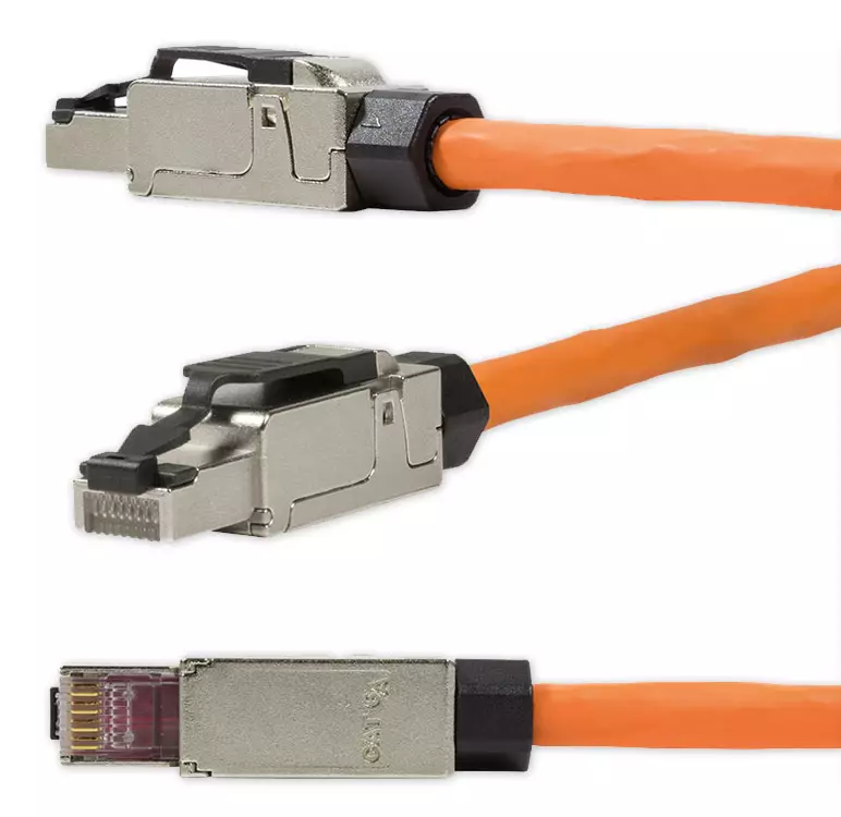 2x Netzwerk-Stecker RJ45 CAT 6A/7 Feldkonfektionierbar ohne Werkzeug