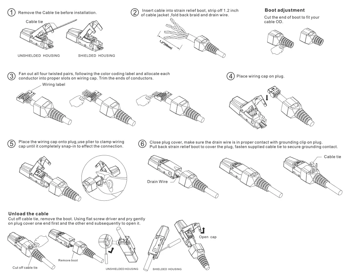 LogiLink® Feldkonfektionierbarer RJ45 Steckverbinder Cat.6A