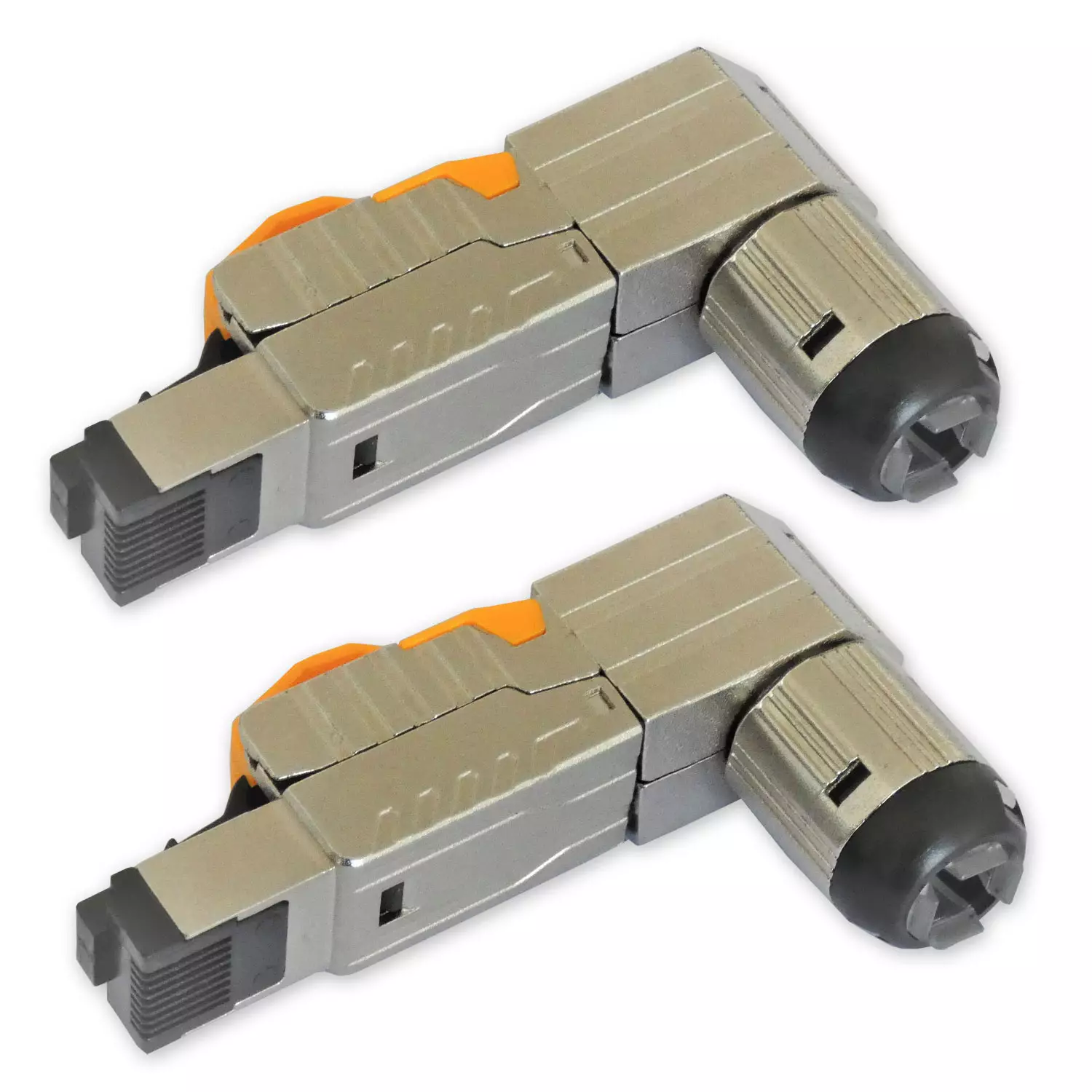 2x Netzwerk-winkelstecker-Stecker RJ45 CAT6A CAT 7 Feldkonfektionierbar ohne Werkzeug BEST-Germany