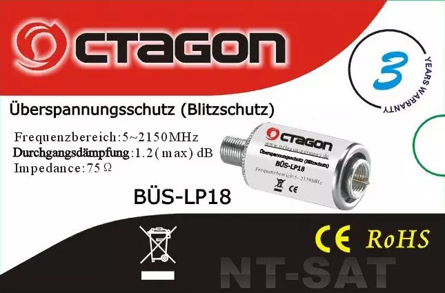 OCTAGON BÜS-LP18 Überspannungsschutz-Blitzschutz