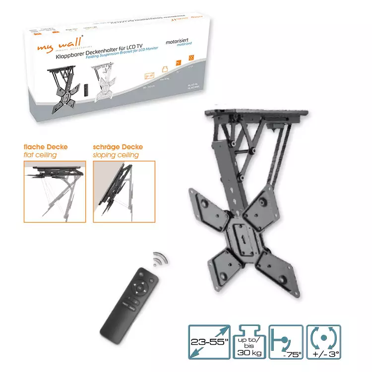 TV Halter motorisiert, mit IR Fernbedienung klappbarer Deckenhalter für LCD TV