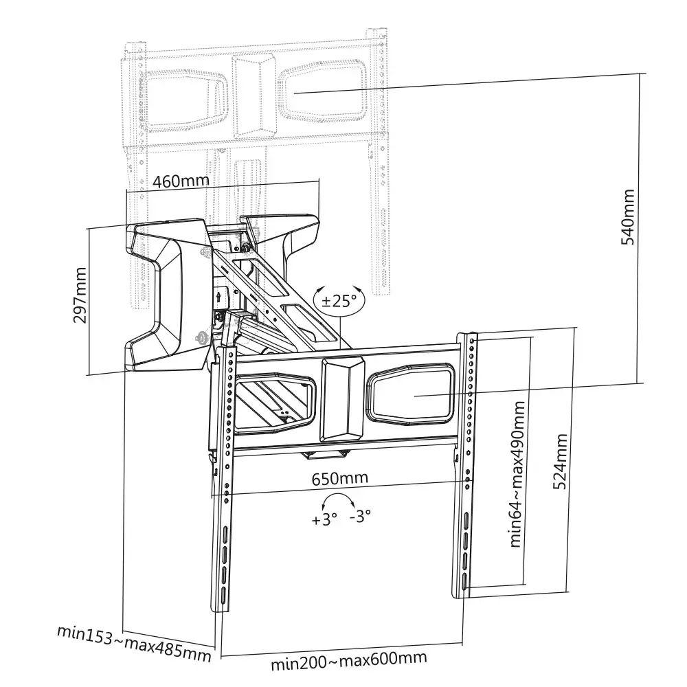 TV Halter motorisiert mit Funkfernbedienung